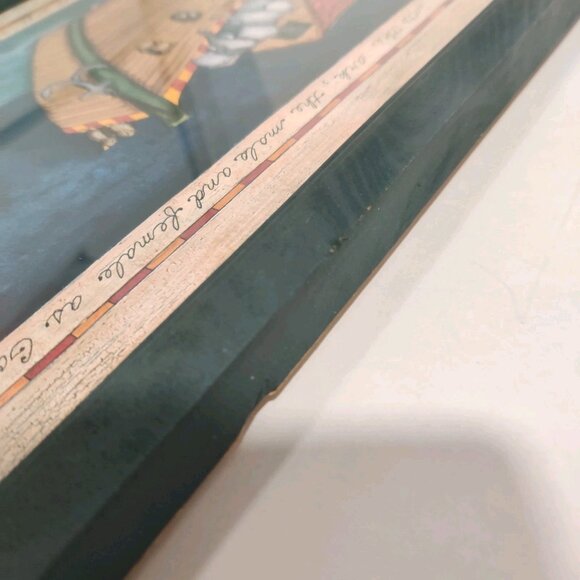 VTG NOAH'S ARK AND ANIMALS Framed Print By Basco Nursery Decor 11.5x21.5" - Picture 10 of 12